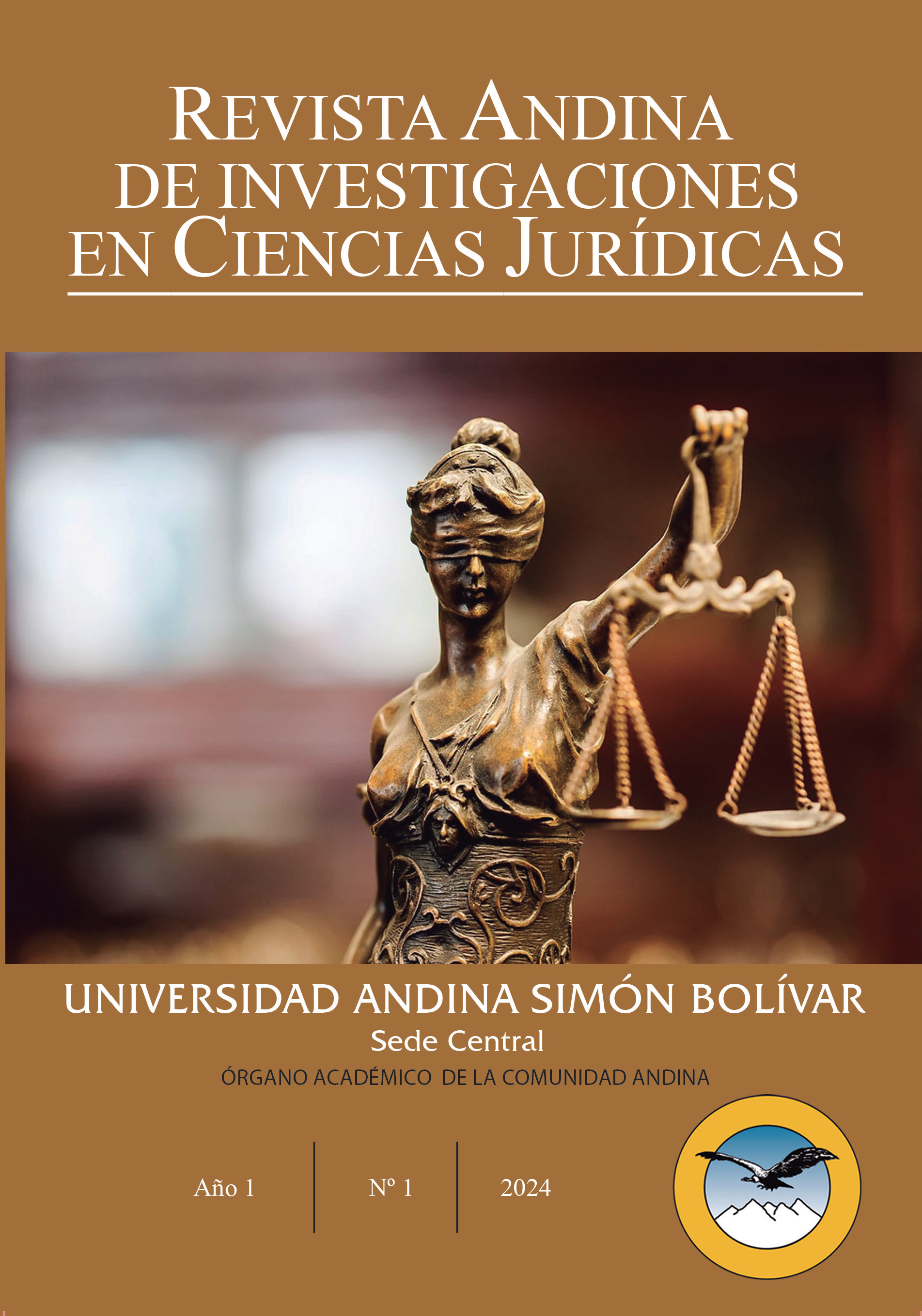 Portada de la revista andina de investigaciones en ciencias jurídicas