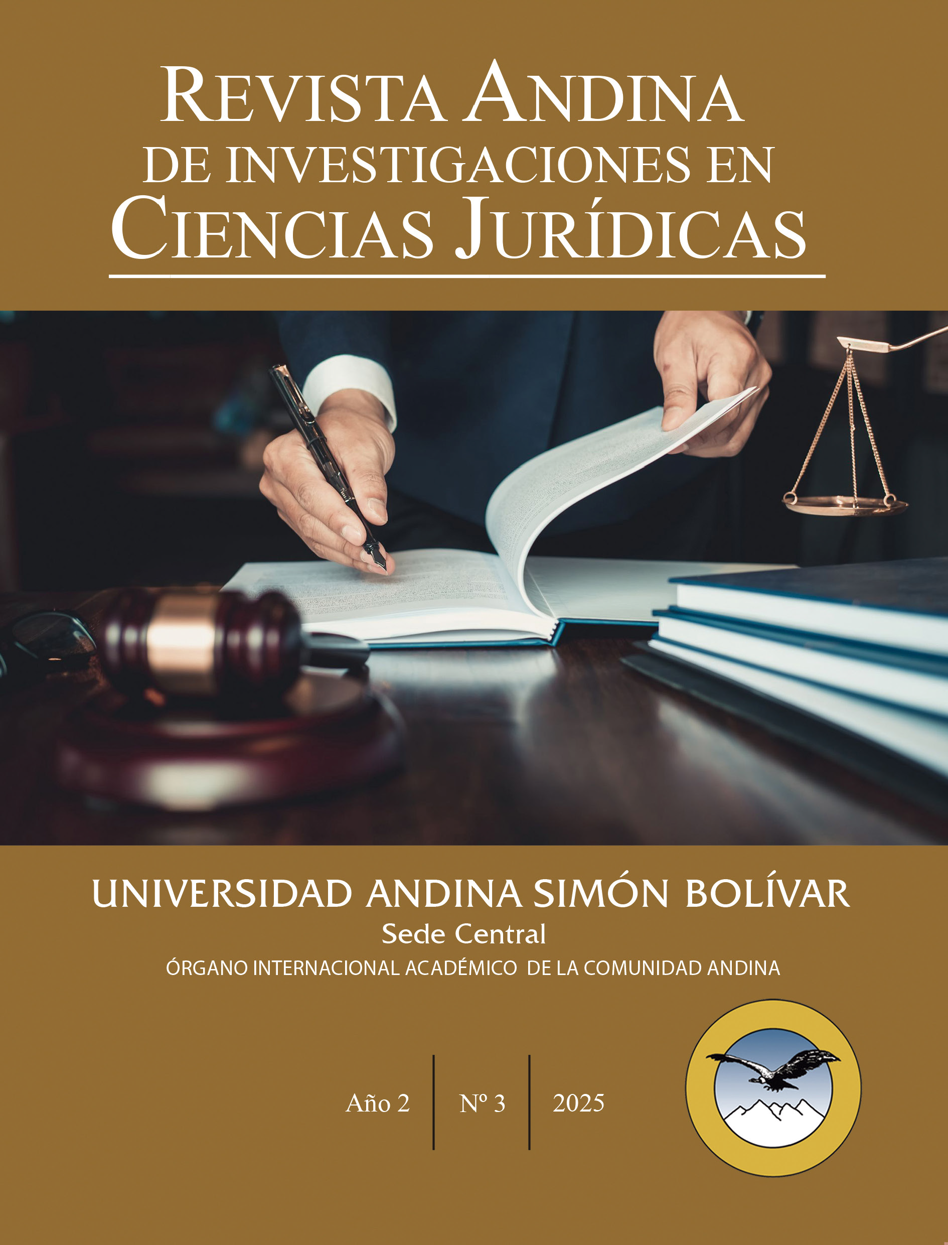 Portada Revista Andina de Investigaciones en Ciencias Jurídicas